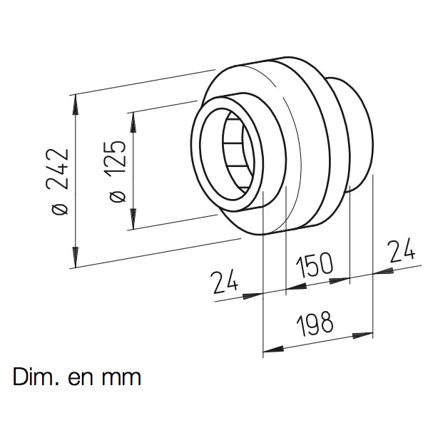 HELIOS RADIAL-ROHRVENTILATOR INLINEVENT RR 125 C ZWEISTUFIG 5655